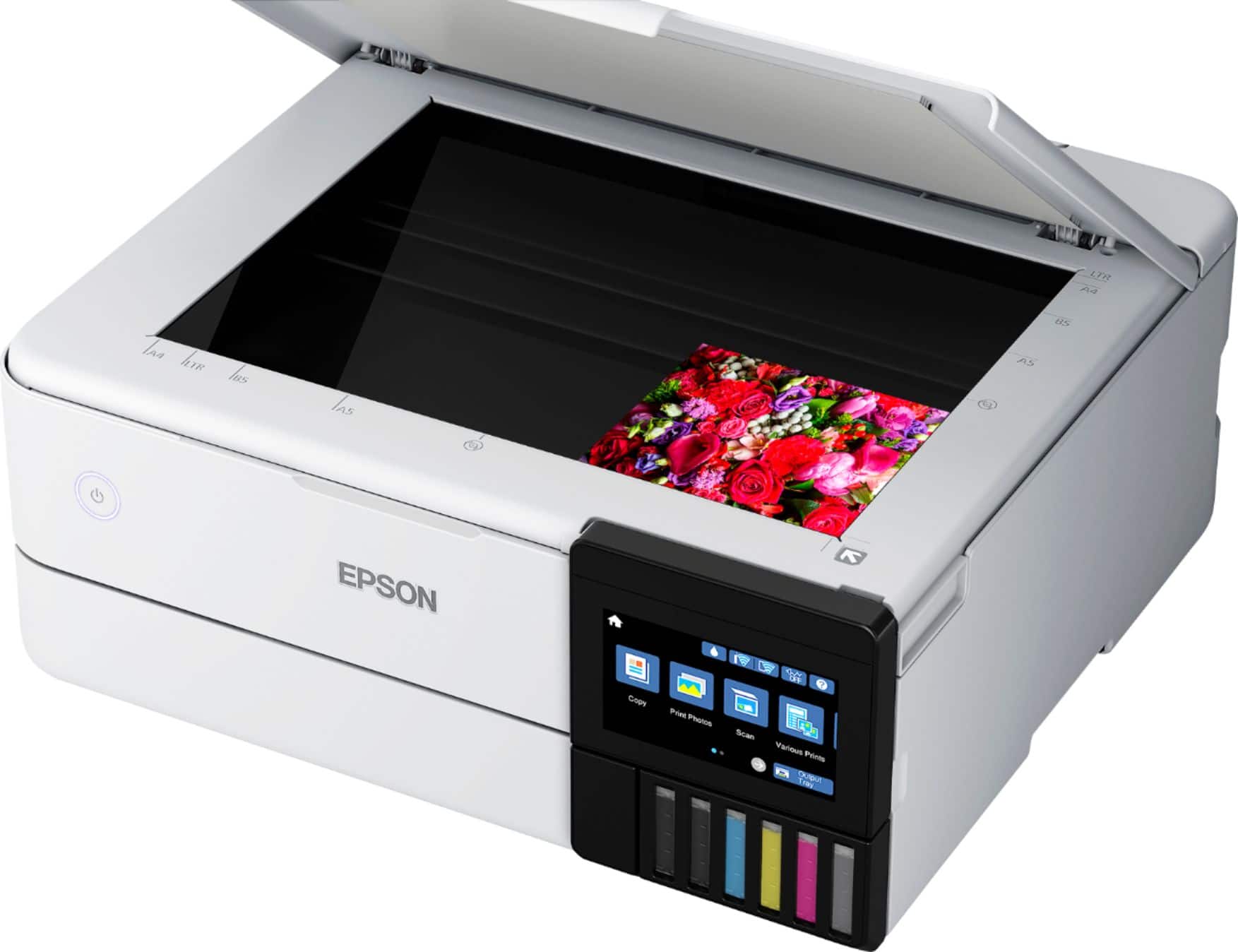Alt View 21. Epson - EcoTank® Photo ET-8500 Wireless Color All-in-One Supertank Printer - White.