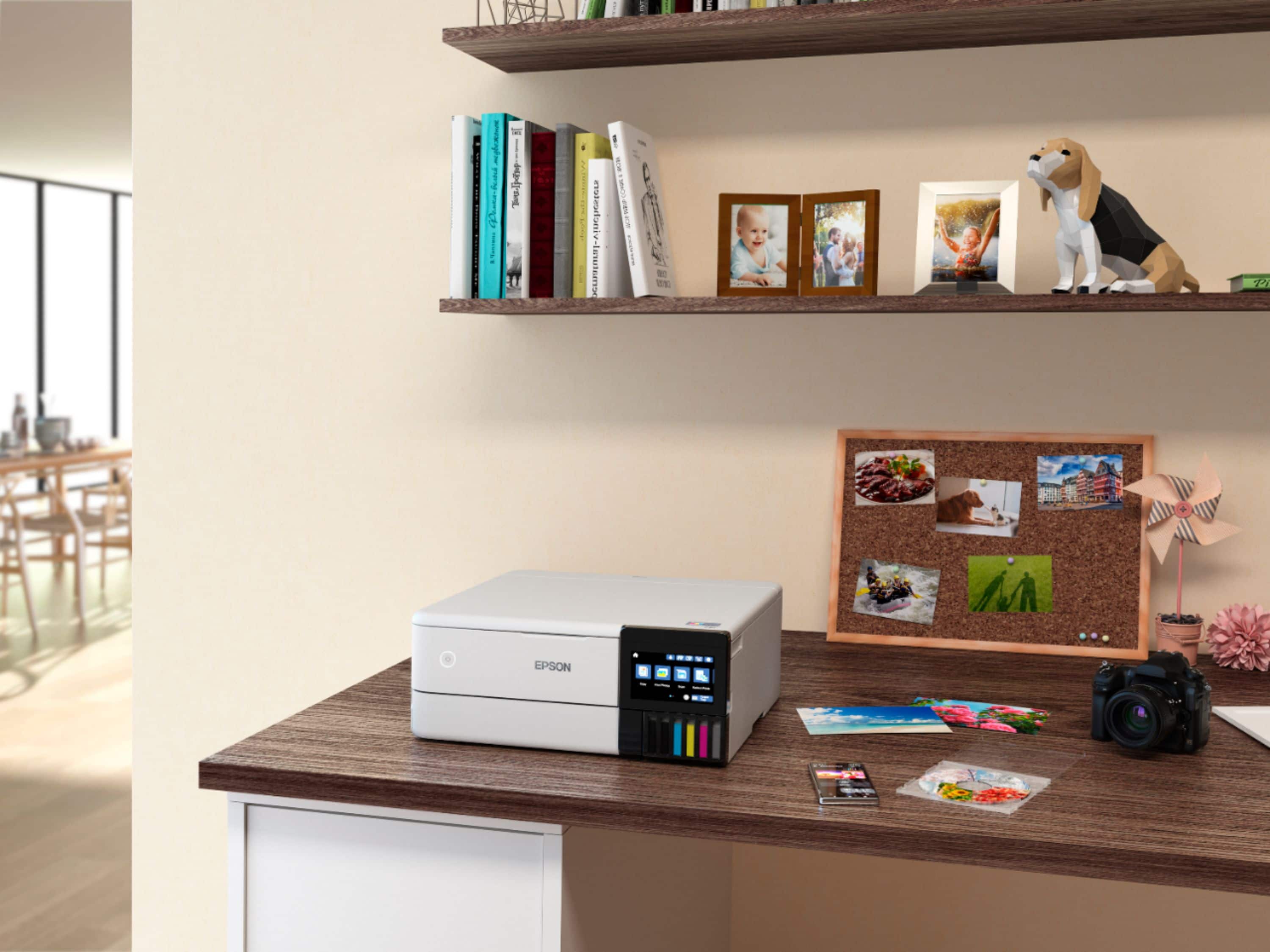 Alt View 32. Epson - EcoTank® Photo ET-8500 Wireless Color All-in-One Supertank Printer - White.