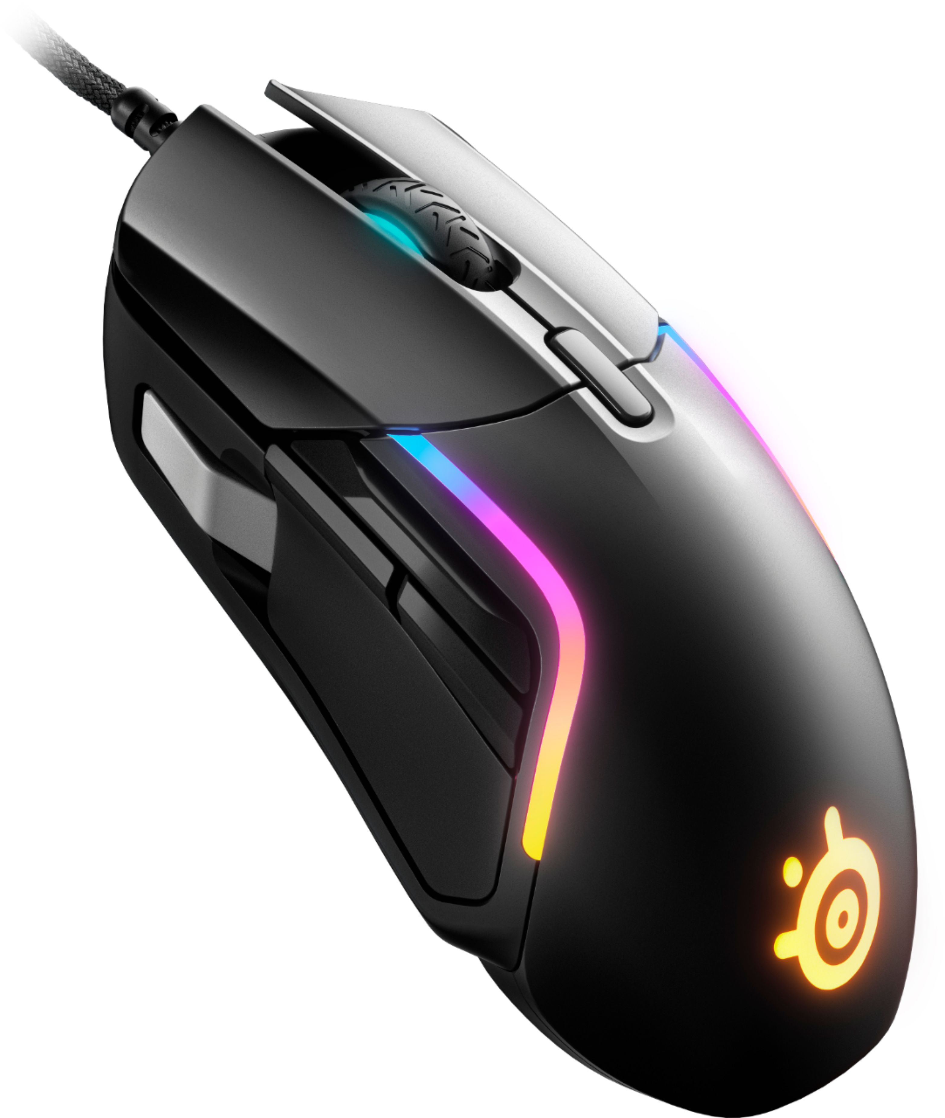 Angle View: SteelSeries - Rival 5 Wired Optical Gaming Mouse with RGB Lighting - Black