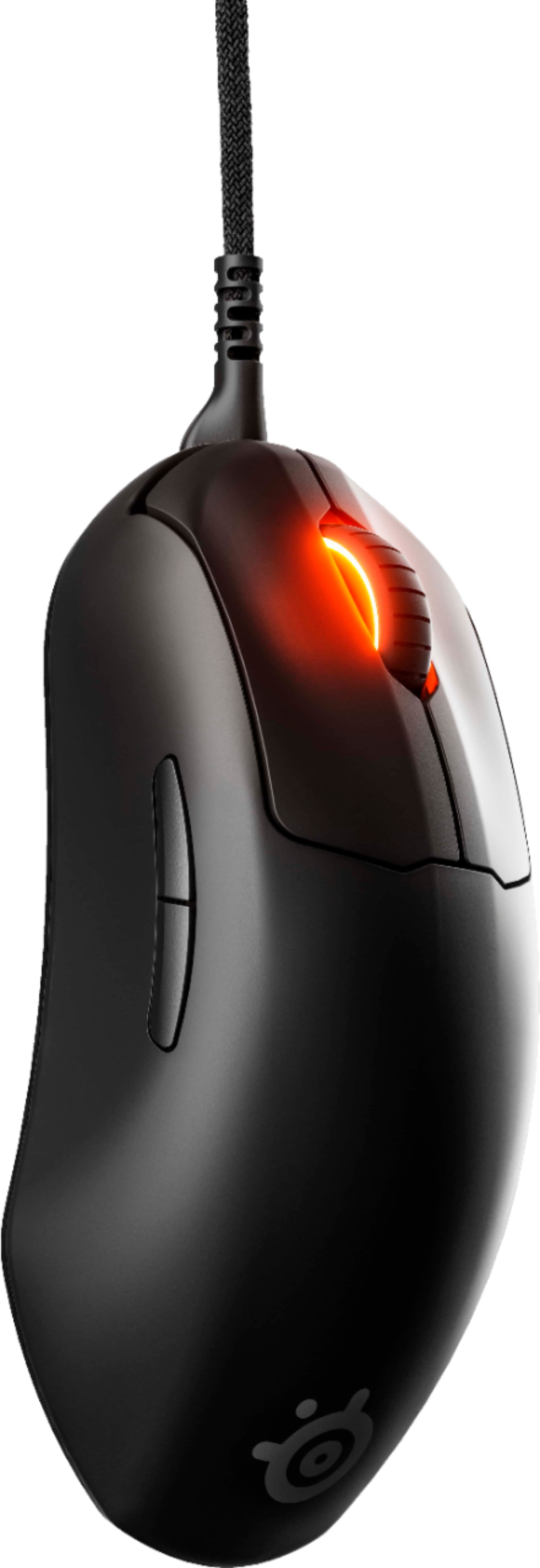Angle View: SteelSeries - Prime + Lightweight Wired Optical Gaming Mouse with RGB Lighting - Black