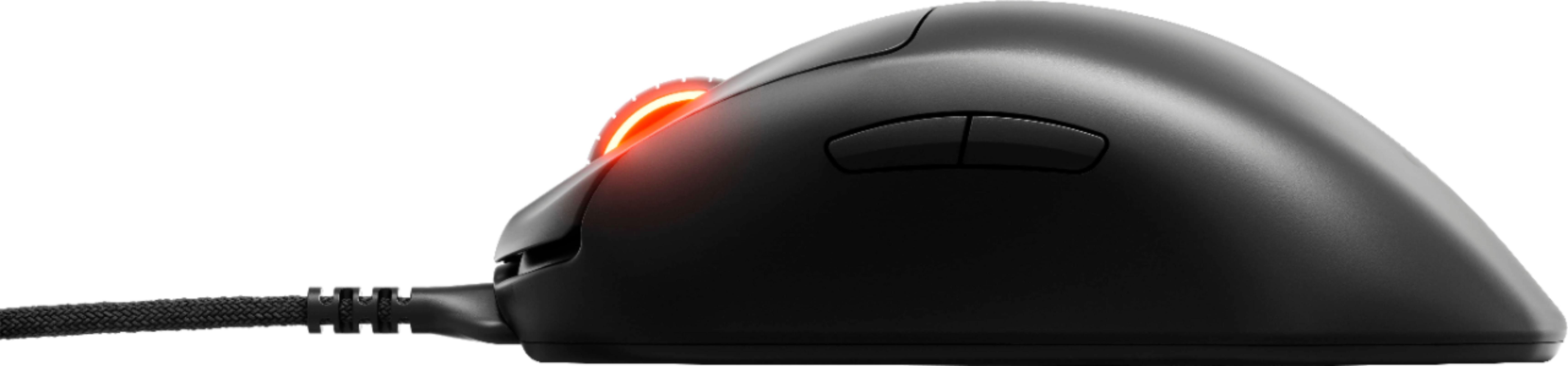 Left View: SteelSeries - Prime + Lightweight Wired Optical Gaming Mouse with RGB Lighting - Black