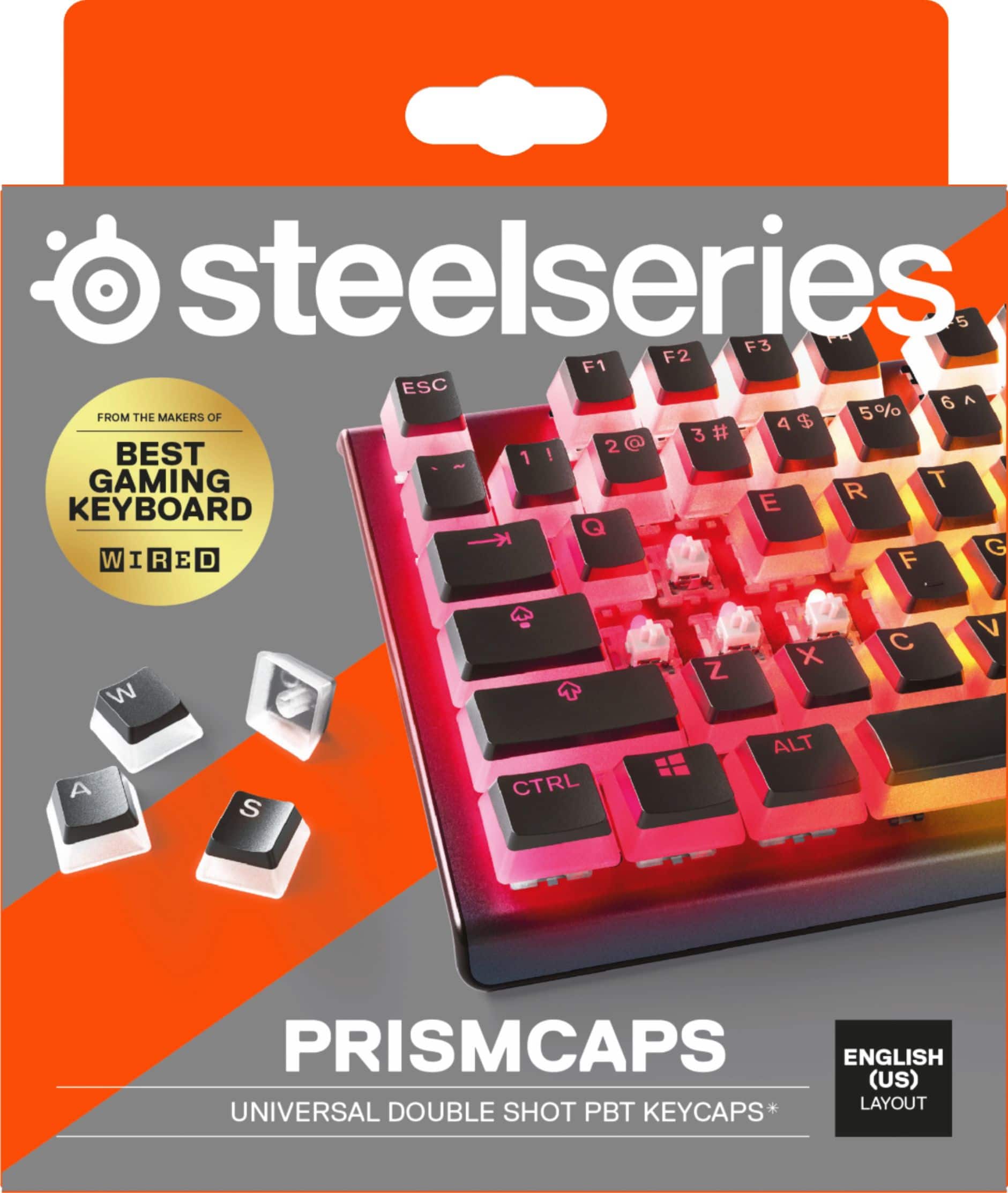 Alt View 16. SteelSeries - PRISMCAPS – Universal Double Shot PBT Keycaps - Black.