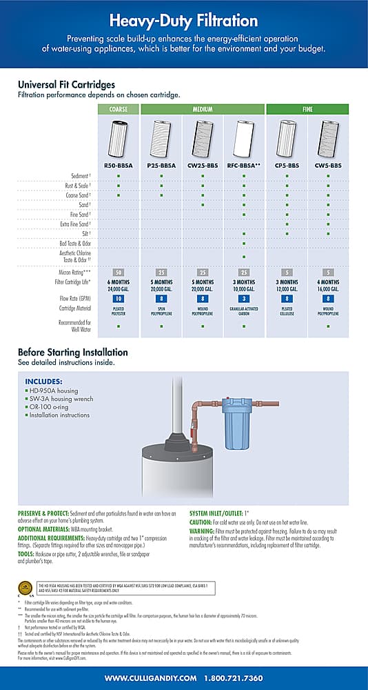 Best Buy Culligan Culligan® HD950A Whole House Sediment Filter UV