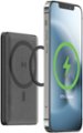 Front. mophie - Snap+ Juice Pack Mini 5,000 mAh Portable Charger with MagSafe Compatibility - Black.