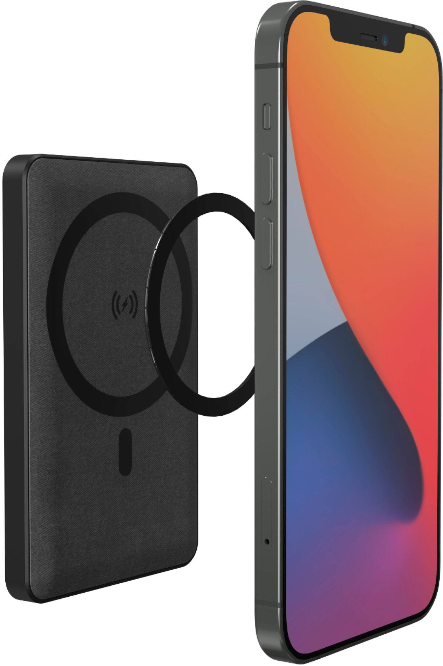 Alt View 12. mophie - Snap+ Juice Pack Mini 5,000 mAh Portable Charger with MagSafe Compatibility - Black.