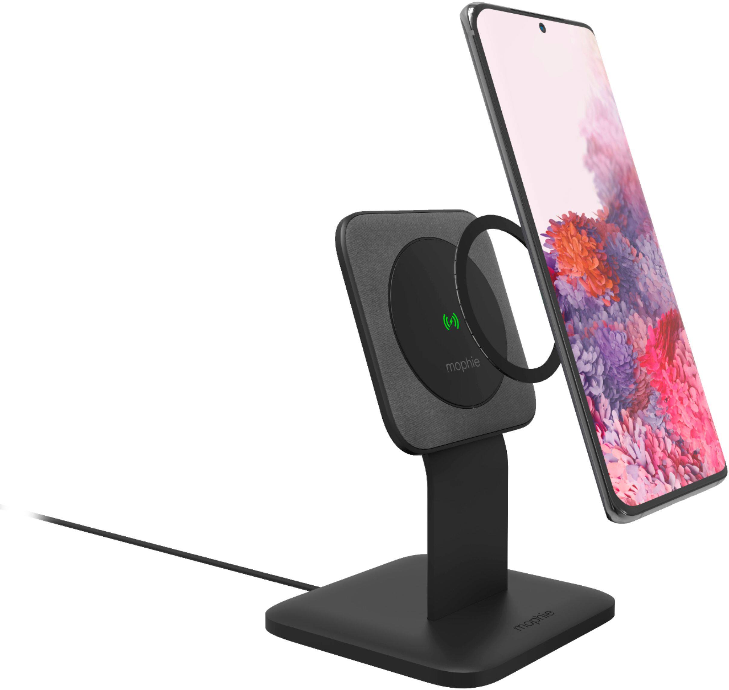 Alt View 11. mophie - Snap+ 15W Fast Charge Wireless Charging Stand with MagSafe Compatibility - Black.