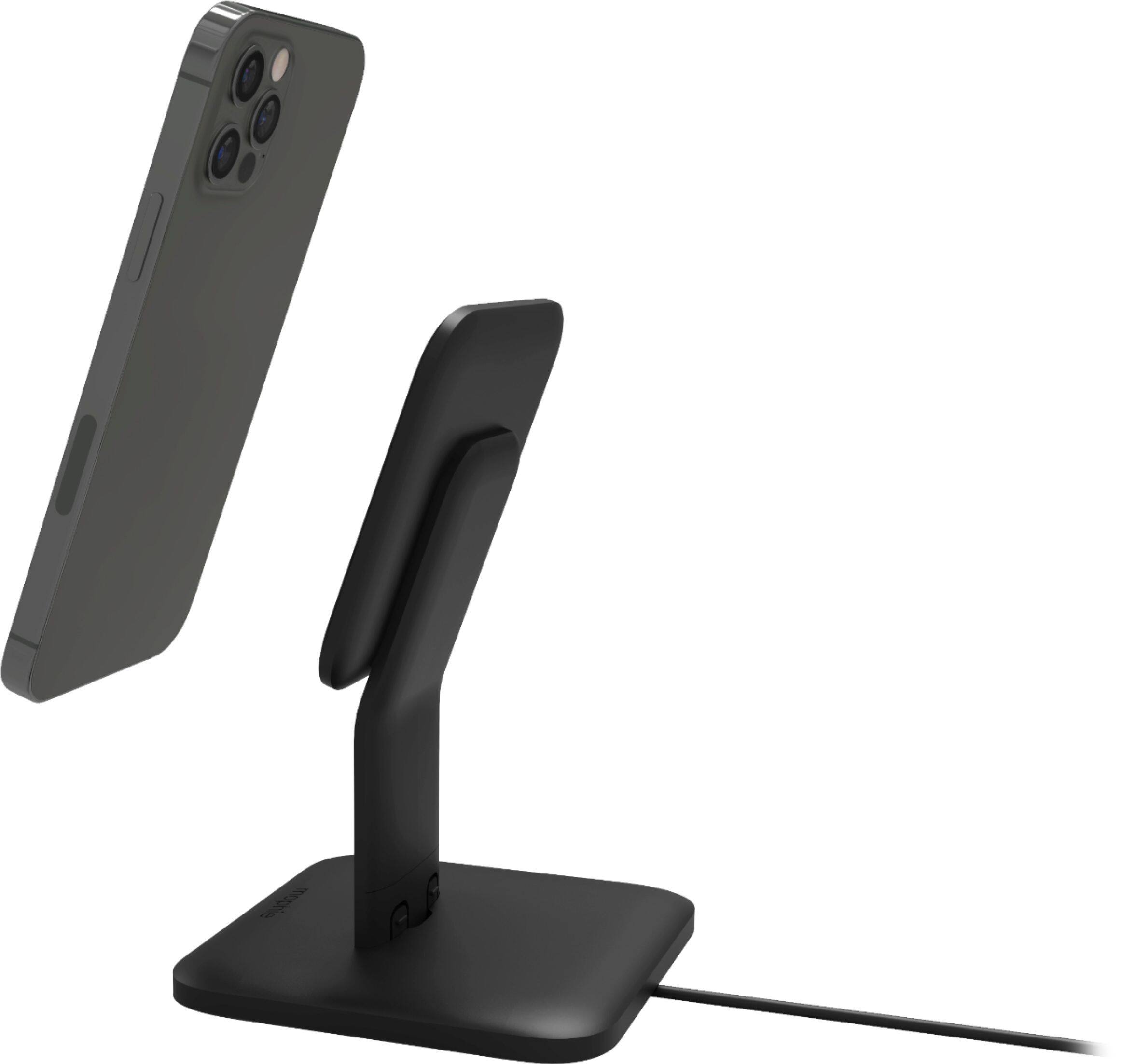 Alt View 13. mophie - Snap+ 15W Fast Charge Wireless Charging Stand with MagSafe Compatibility - Black.