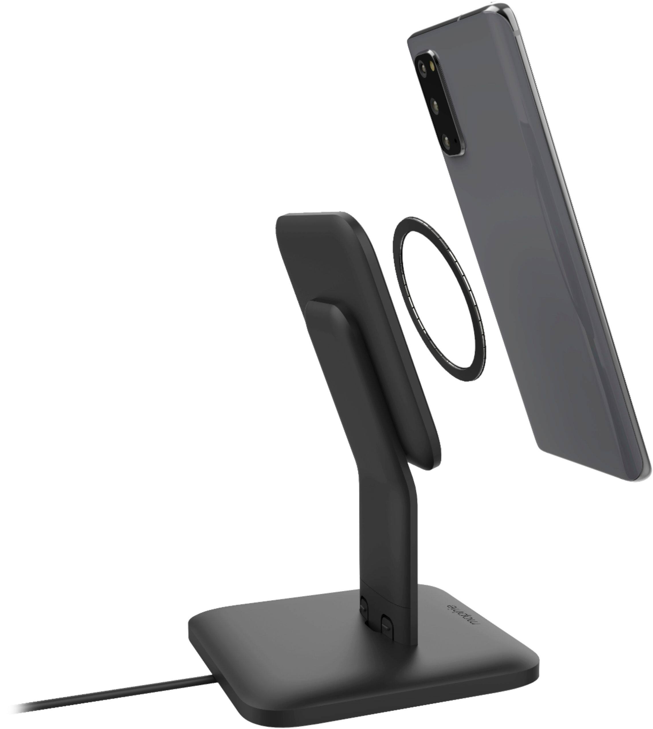 Alt View 16. mophie - Snap+ 15W Fast Charge Wireless Charging Stand with MagSafe Compatibility - Black.