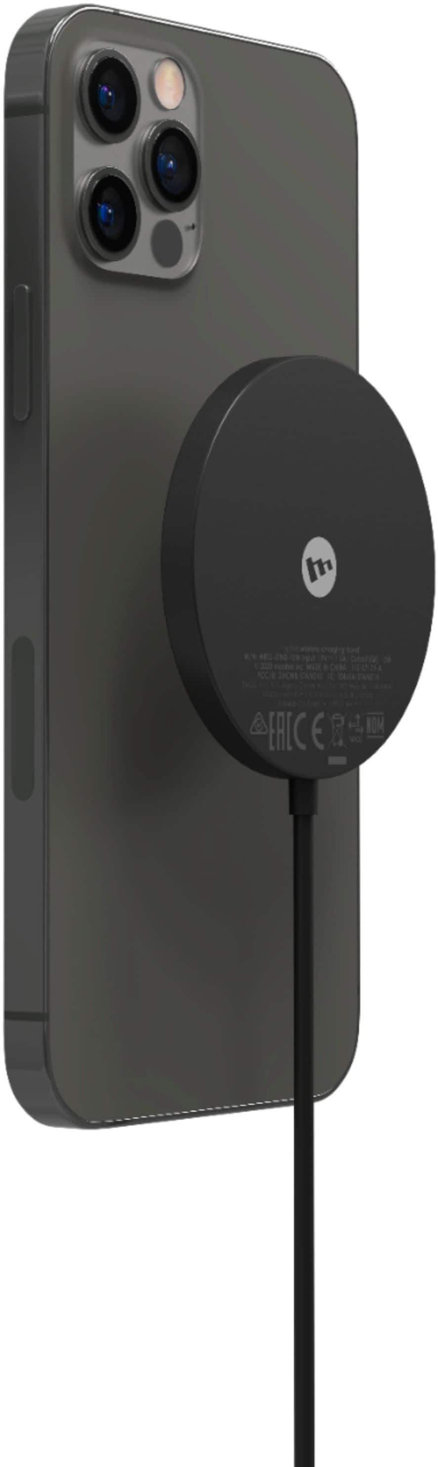 Alt View 12. mophie - Snap+ 15W Fast Charge Wireless Charger with MagSafe Compatibility - Black.
