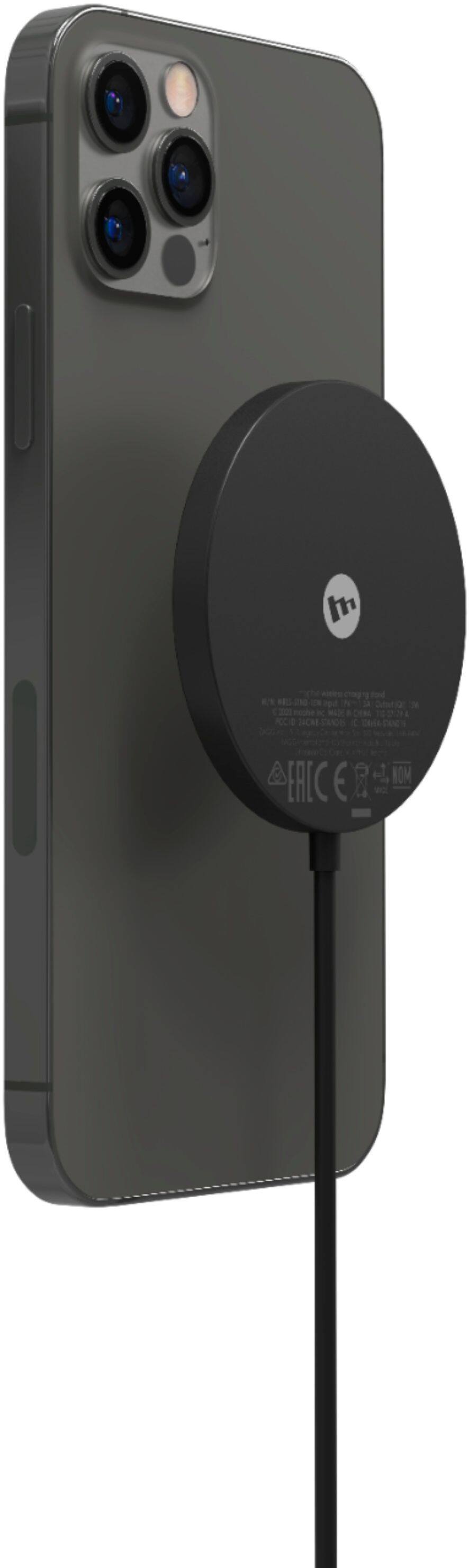 Alt View 12. mophie - Snap+ 15W Fast Charge Wireless Charger with MagSafe Compatibility - Black.
