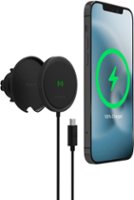 mophie - Snap+ 15W Wireless Charging Vent Mount with MagSafe Compatibility - Black - Front_Zoom