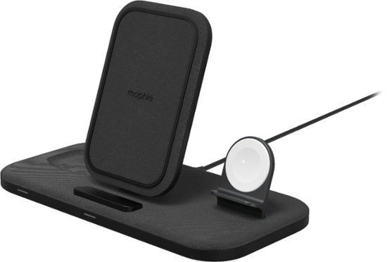 Front Zoom. mophie - 3-in-1 15W Fast Charge Wireless Charging Stand for iPhone, Apple Watch, and AirPods/AirPods Pro - Black.