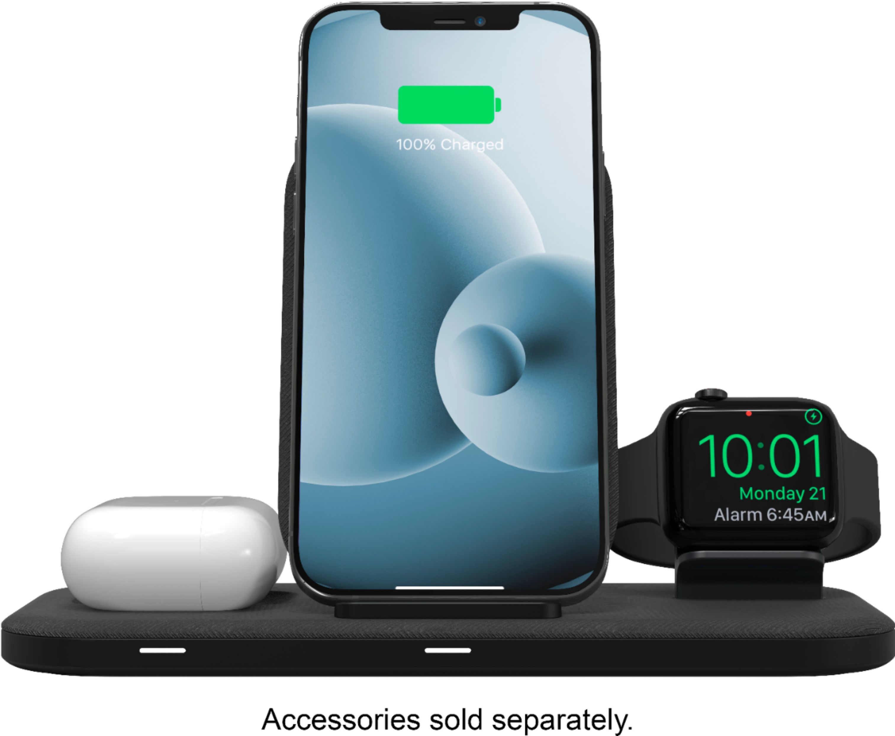 Best Buy: mophie 3-in-1 15W Fast Charge Wireless Charging Stand for iPhone,  Apple Watch, and AirPods/AirPods Pro Black 401305835