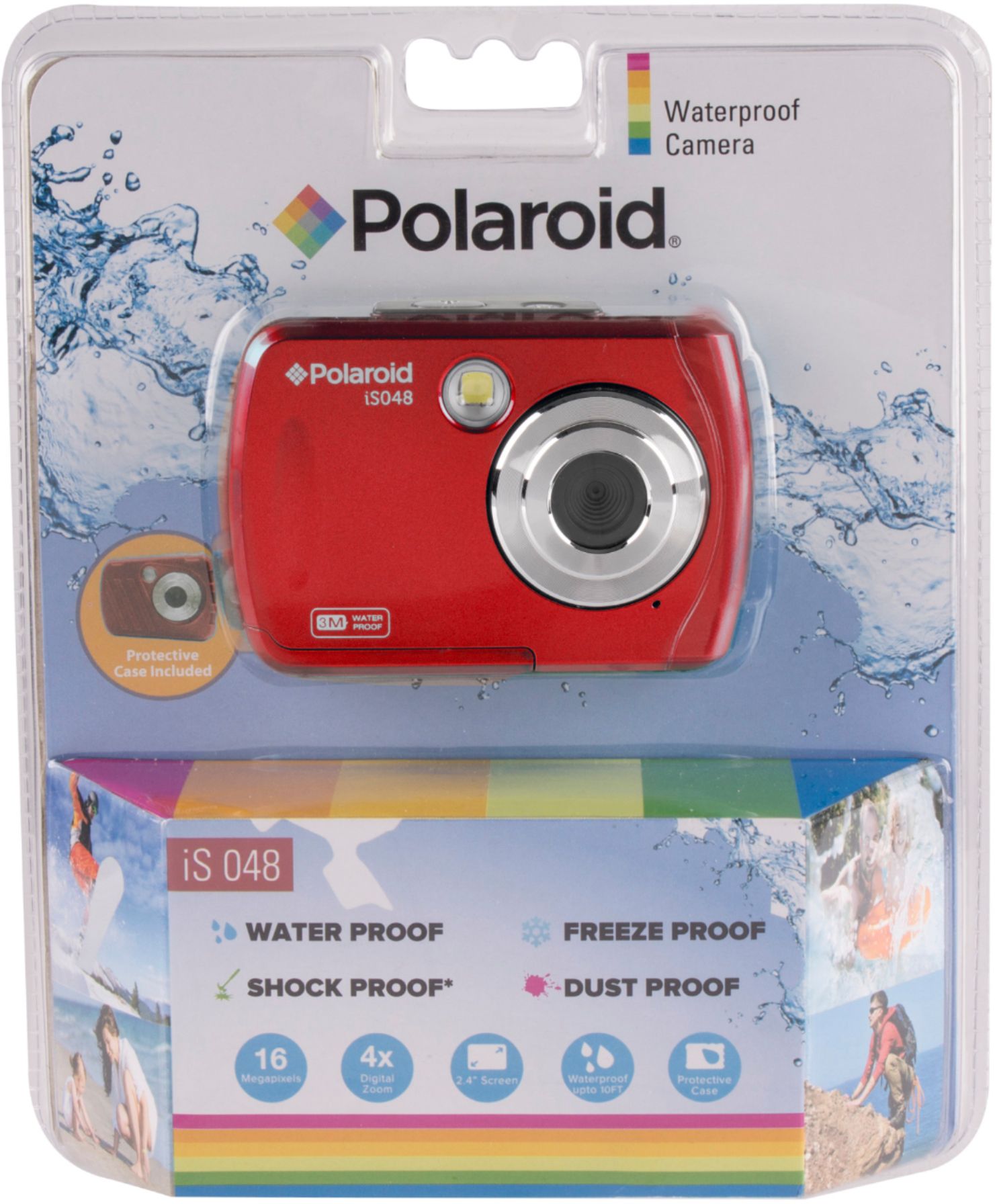 Planificado Indirecto póngase en fila Polaroid 16MP Waterproof Digital Camera Red IS048-RED-STK-4 - Best Buy