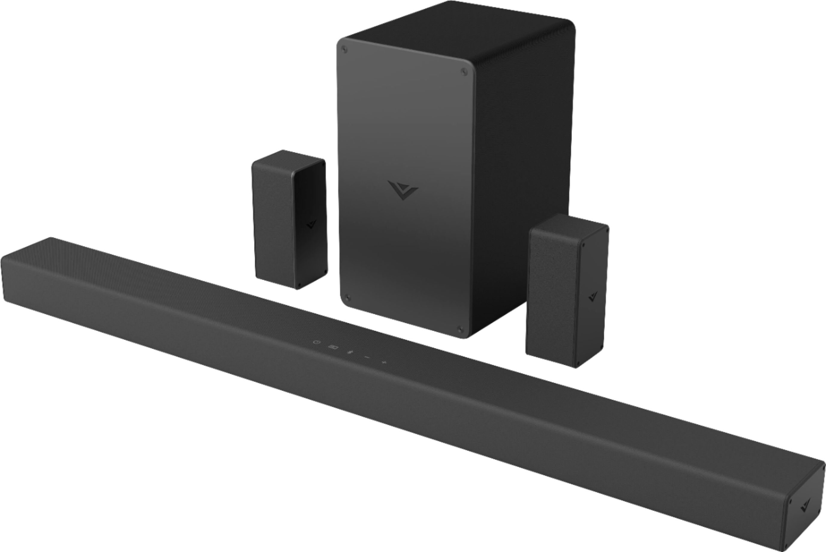 Angle View: VIZIO - 5.1-Channel Sound Bar with Wireless Subwoofer and DTS Virtual:X - Dark Charcoal