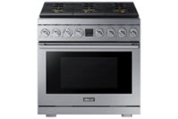 Dacor - Transitional 5.9 Cu. Ft. Self-Cleaning Freestanding Gas Convection Range with 6 burners, Liquid Propane Convertible - Silver Stainless Steel - Front_Zoom
