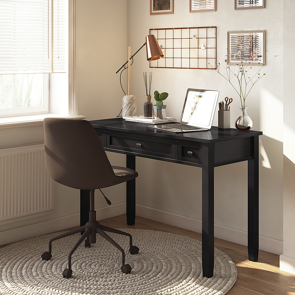 Alt View 12. Simpli Home - Warm Shaker SOLID WOOD Transitional 48 inch Wide Writing Office Desk in Hickory Brown - Hickory Brown.