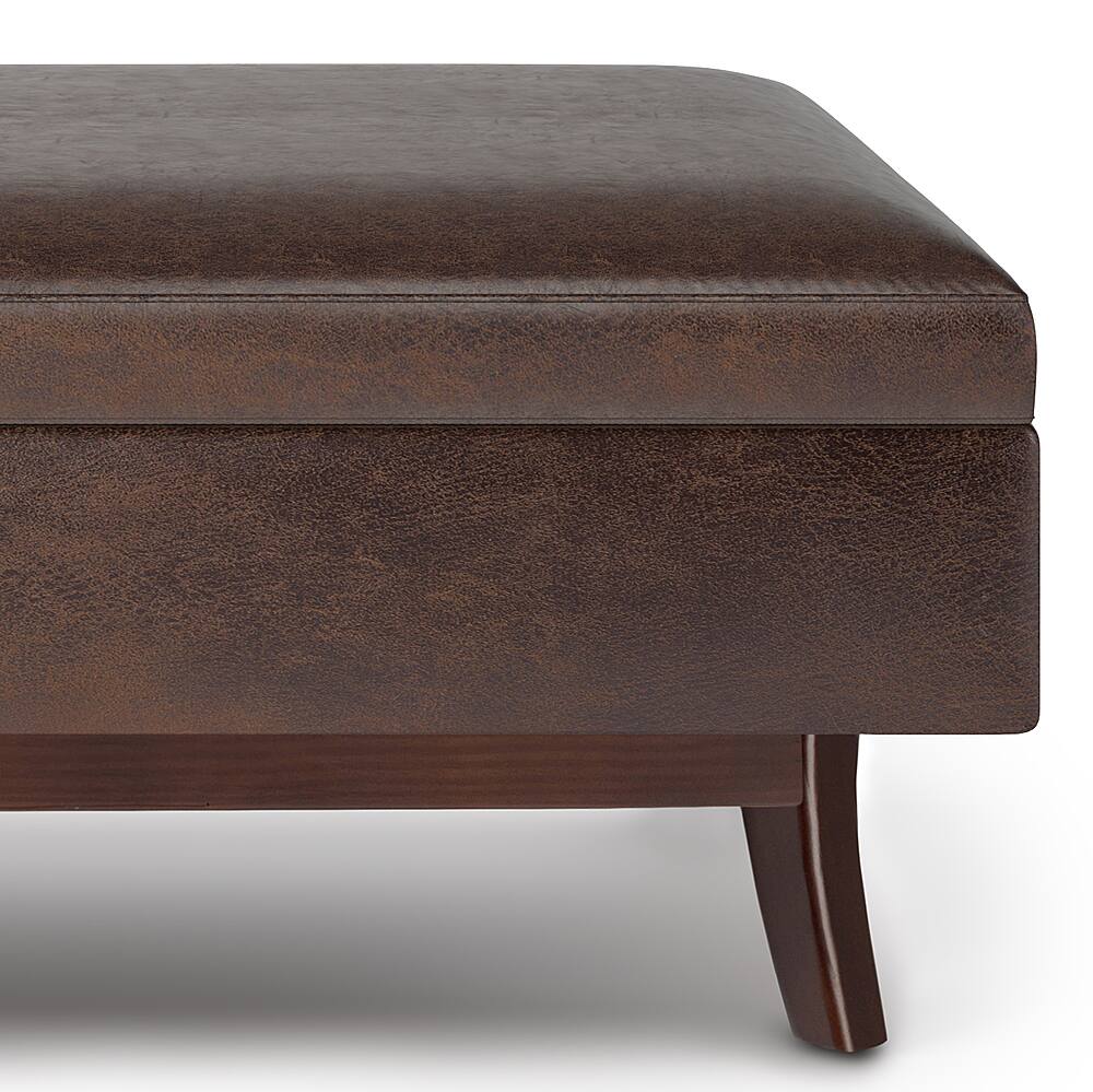 Alt View 12. Simpli Home - Owen Rectangular Storage Ottoman - Distressed Chestnut Brown.