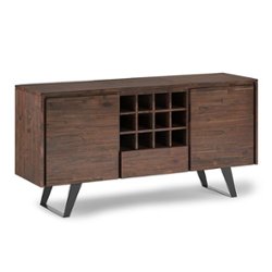 Simpli Home - Lowry Sideboard Buffet with Wine Rack - Distressed Charcoal Brown - Front_Zoom