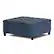 Angle. Simpli Home - Harrison 36 inch Wide Transitional Square Coffee Table Storage Ottoman in Denim Blue Faux Leather - Denim Blue.