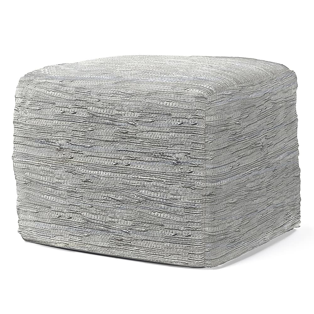 Angle View: Simpli Home - Fredrik Square Pouf - Cream