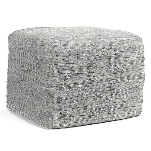 Simpli Home - Fredrik Square Pouf - Cream