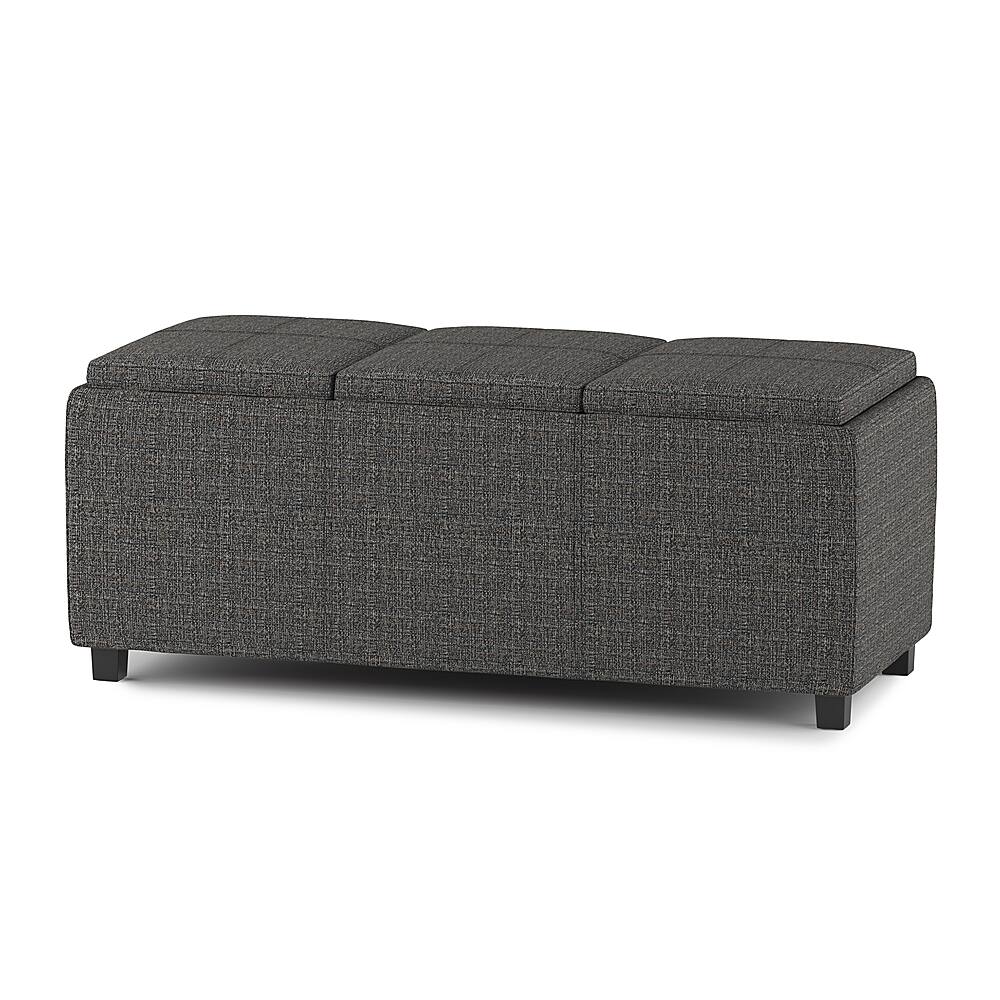 Angle View: Simpli Home - Avalon Storage Ottoman - Ebony