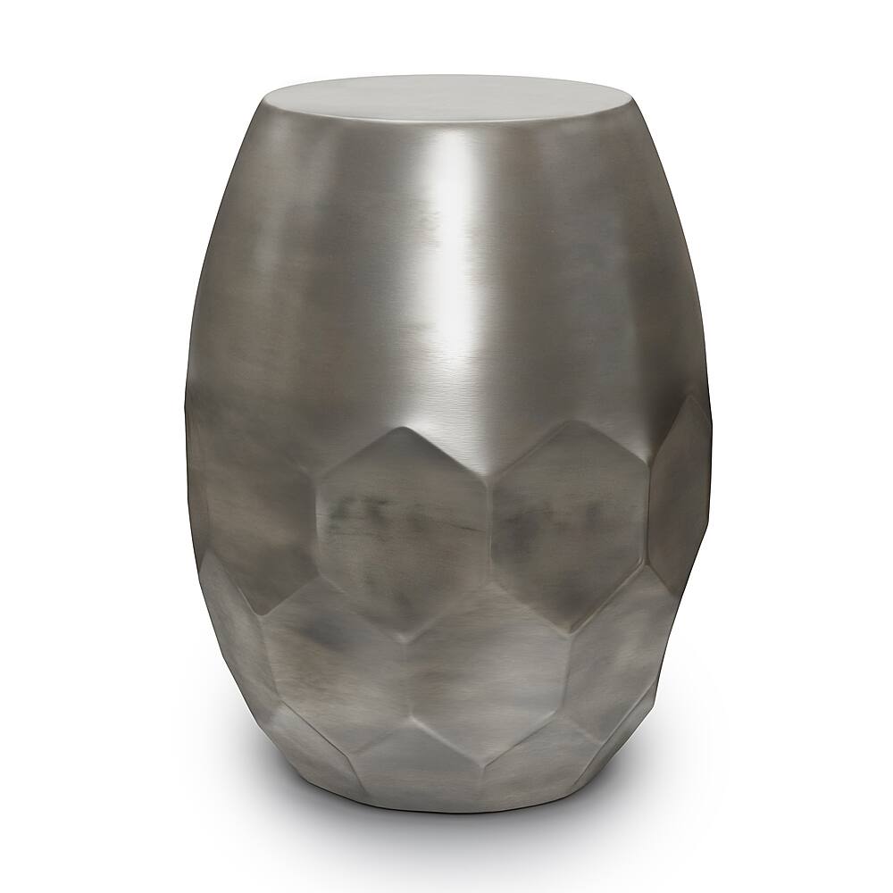 Angle. Simpli Home - Flanigan Metal Accent Table - Antique Silver.