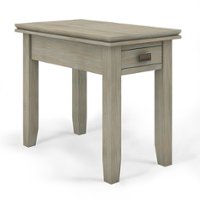 Simpli Home - Artisan SOLID WOOD 14 inch Wide Rectangle Transitional Narrow Side Table in - Distressed Grey - Front_Zoom