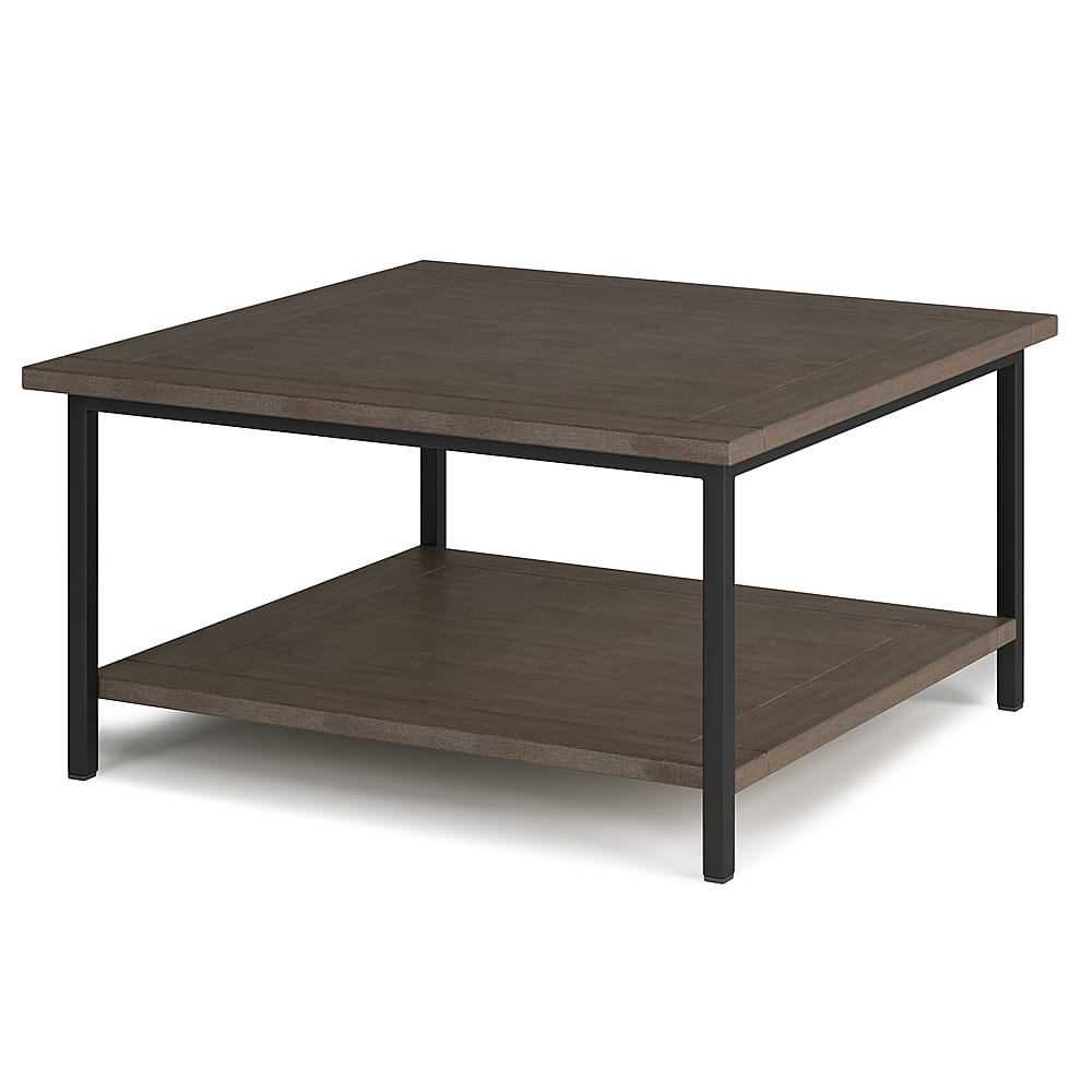 Angle View: Simpli Home - Skyler Square Coffee Table - Walnut Brown