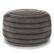 Angle. Simpli Home - Vivienne Round Pouf - Grey.