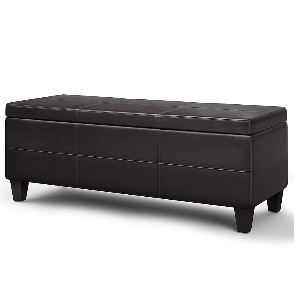 Angle View: Simpli Home - Avalon Lift Top Rectangular Storage Ottoman - Tanners Brown