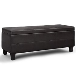 Simpli Home - Avalon Lift Top Rectangular Storage Ottoman - Tanners Brown - Front_Zoom