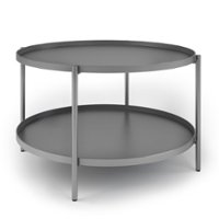 Simpli Home - Monet Metal Coffee Table - Storm Grey - Front_Zoom
