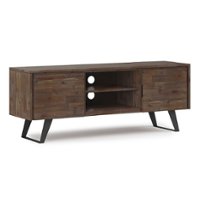 Simpli Home - Lowry TV Media Stand - Rustic Natural Aged Brown - Front_Zoom