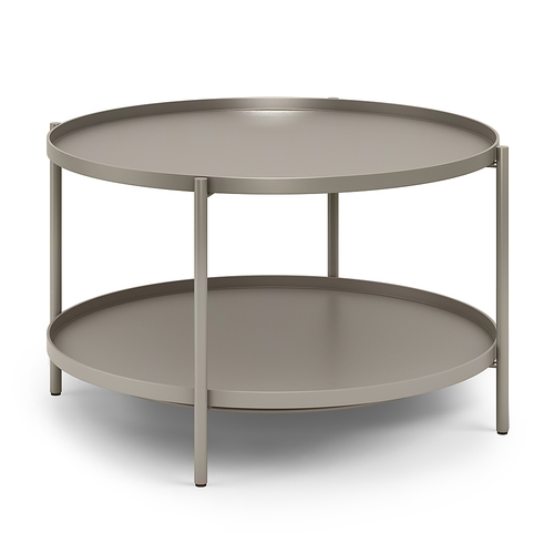 Simpli Home - Monet Metal Coffee Table - Warm Grey