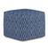 Front. Simpli Home - Graham Square Pouf - Patterened Blue and Natural.