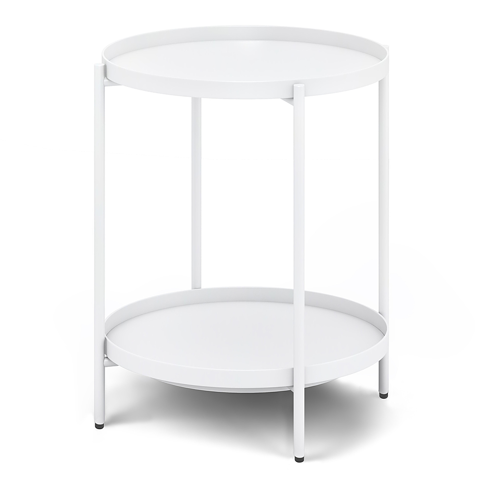 Angle View: Simpli Home - Monet Metal End Table - White