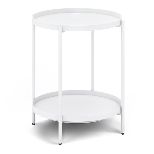 Simpli Home - Monet Metal End Table - White