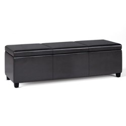 Simpli Home - Avalon Extra Large Storage Ottoman Bench - Tanners Brown - Front_Zoom