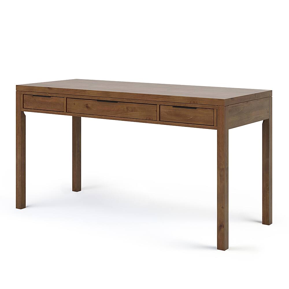 Angle. Simpli Home - Hollander SOLID WOOD Contemporary 60 inch Wide Desk in Medium Saddle Brown - Medium Saddle Brown.