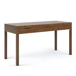 Simpli Home - Hollander SOLID WOOD Contemporary 60 inch Wide Desk - Medium Saddle Brown