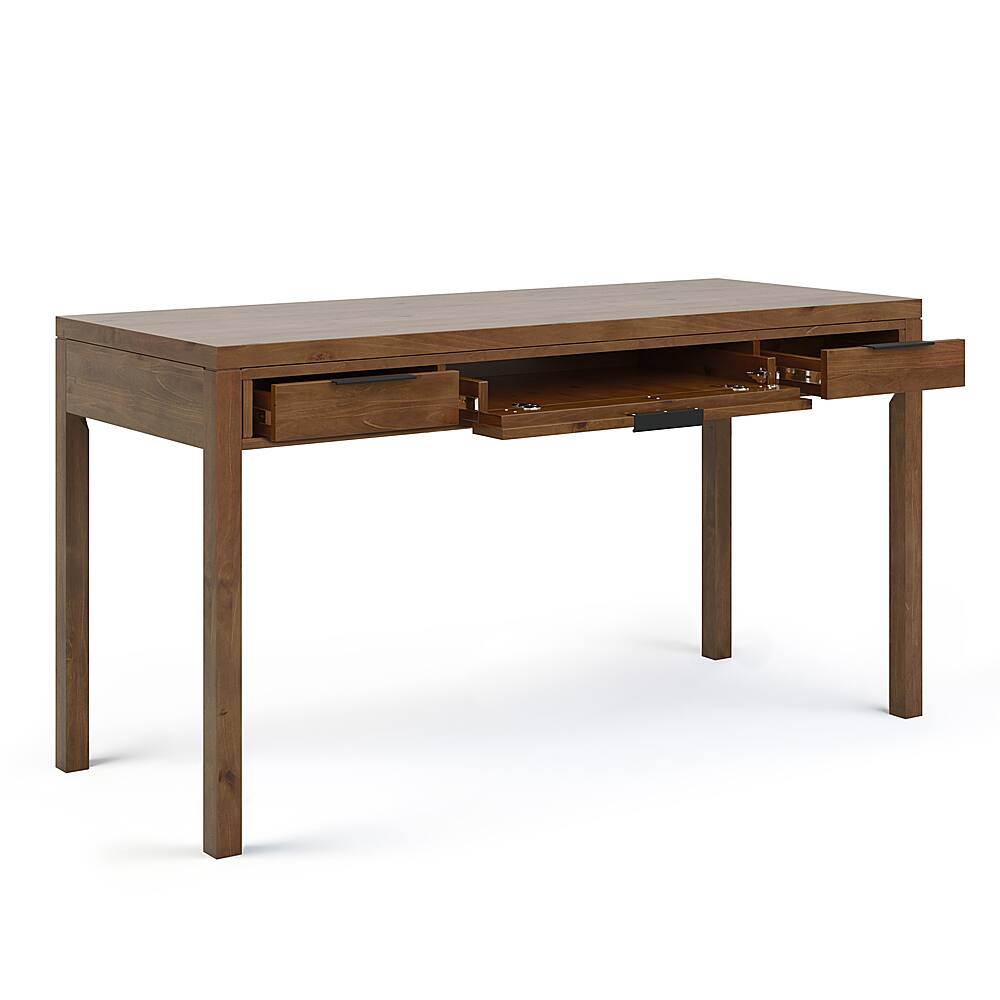 Alt View 11. Simpli Home - Hollander SOLID WOOD Contemporary 60 inch Wide Desk in Medium Saddle Brown - Medium Saddle Brown.