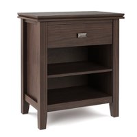 Simpli Home - Night Stand, Bedside table - Warm Walnut Brown - Front_Zoom