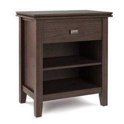 Simpli Home - Night Stand, Bedside table - Warm Walnut Brown - Front_Zoom
