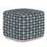 Front. Simpli Home - Noreen Square Pouf - Dark Blue and White.
