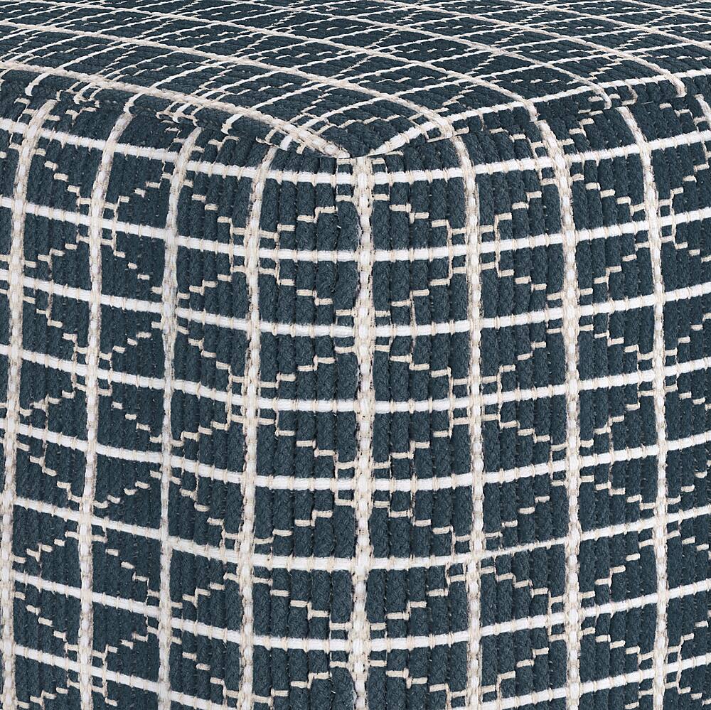 Alt View 14. Simpli Home - Noreen Square Pouf - Dark Blue and White.