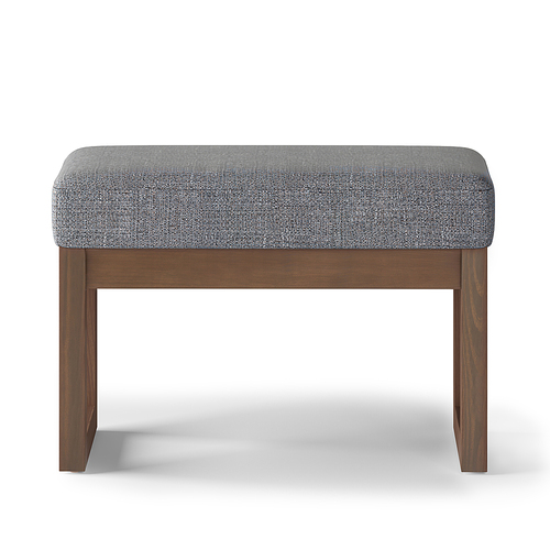 Simpli Home - Milltown Footstool Small Ottoman Bench - Pebble Grey