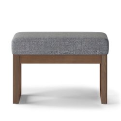 Simpli Home - Milltown Footstool Small Ottoman Bench - Pebble Grey - Front_Zoom