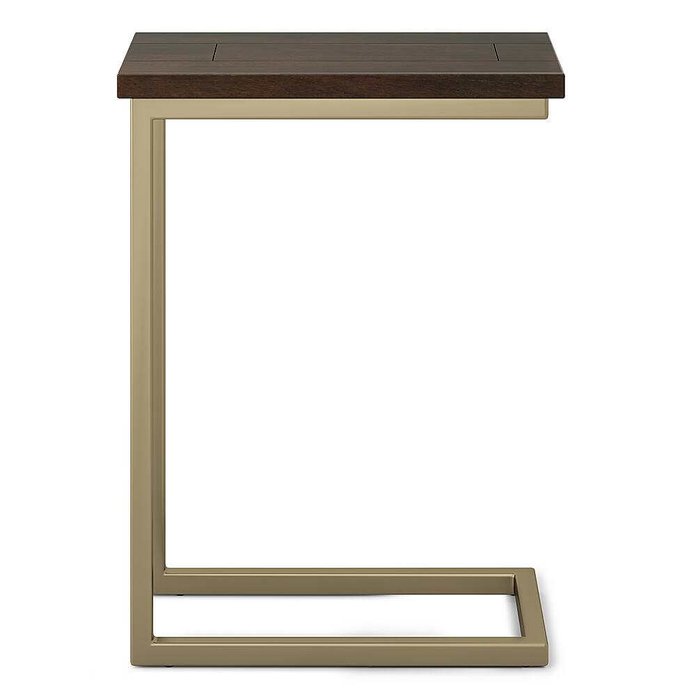 Alt View 13. Simpli Home - Skyler SOLID MANGO WOOD and Metal 18 inch Wide Rectangle Industrial C Side Table in Dark Brown and Gold, Fully Assembled - Dark Brown and Gold.